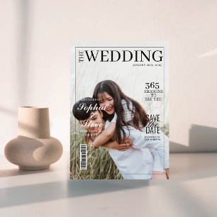 Invitation Mariage de couverture de magazine minimaliste Enre