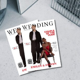 Invitation Mariage de couverture du magazine de code QR