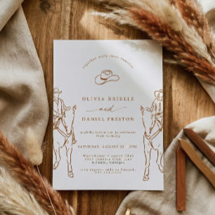 Invitation Mariage de cow-boy occidental et cow-girl
