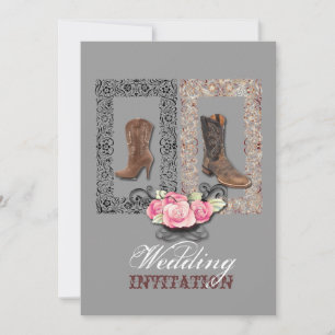 Invitation Mariage de cow-boy rustique de l'ouest américain