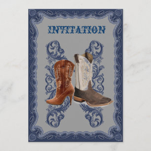 Invitation Mariage de cowboy country western rustique