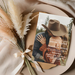 Invitation Mariage de cowboy minimaliste occidental