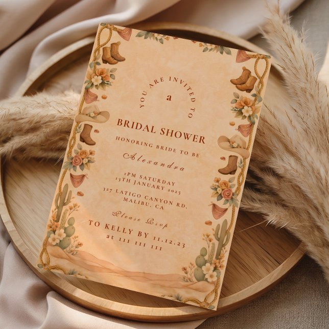 Invitation Mariage de Cowgirl Désertique (Créateur téléchargé)