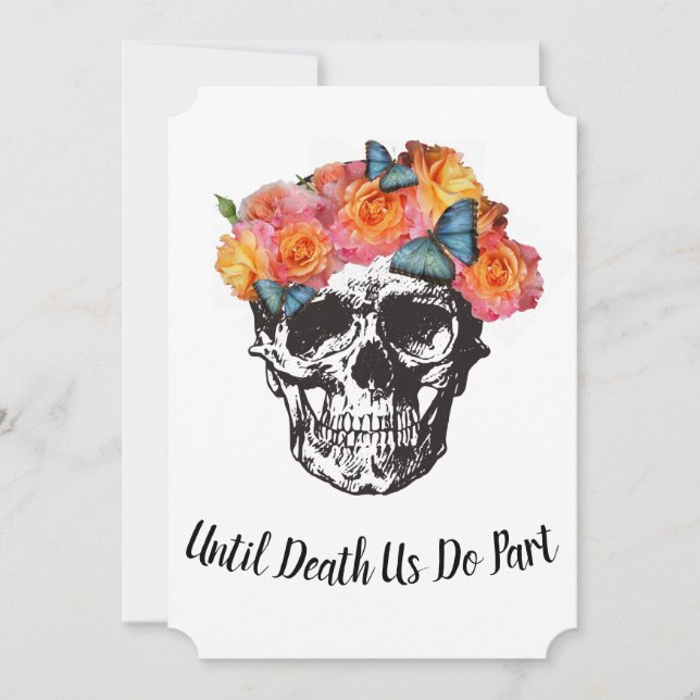 Invitation Mariage de crânes - Jusqu'à ce que la mort nous sé (Devant)