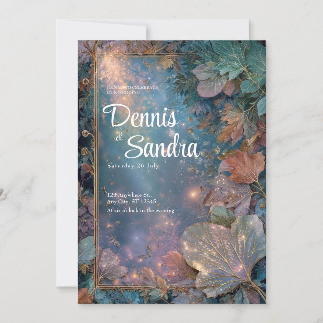 Invitation Mariage de crépuscule forestier enchanté (Devant)