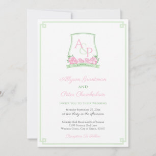 Invitation Mariage De Crête D'Hydrangée Rose Et Verte