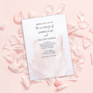 Invitation Mariage de cristaux rose pâle