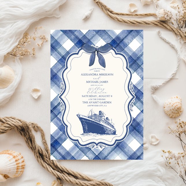 Invitation Mariage de croisière bleu marine (Créateur téléchargé)