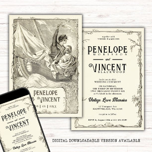 Invitation Mariage de croisière vintage