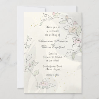 Invitation Mariage de croquis crayon rose