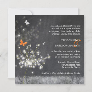 Invitation Mariage de Dandelion Chalkboard tendance