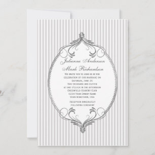 Invitation Mariage de  de trame argenté clair gris