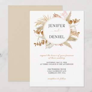 Invitation Mariage de décoration à fleurs de palmiers et de p