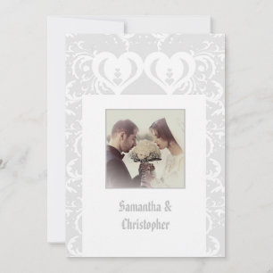 Invitation Mariage de découpe de papier gris