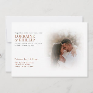 Invitation Mariage de dégradé de blanc doux