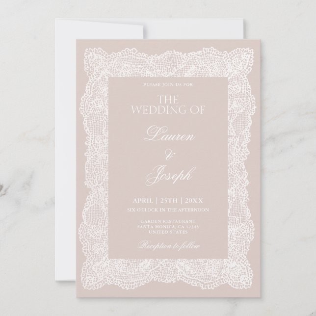 Invitation Mariage de dentelle (Devant)