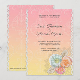 Invitation Mariage de dentelle et de fleurs