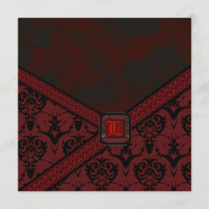 Invitation Mariage de dentelle rouge et noire