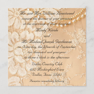 Invitation Mariage de dentelles et perles