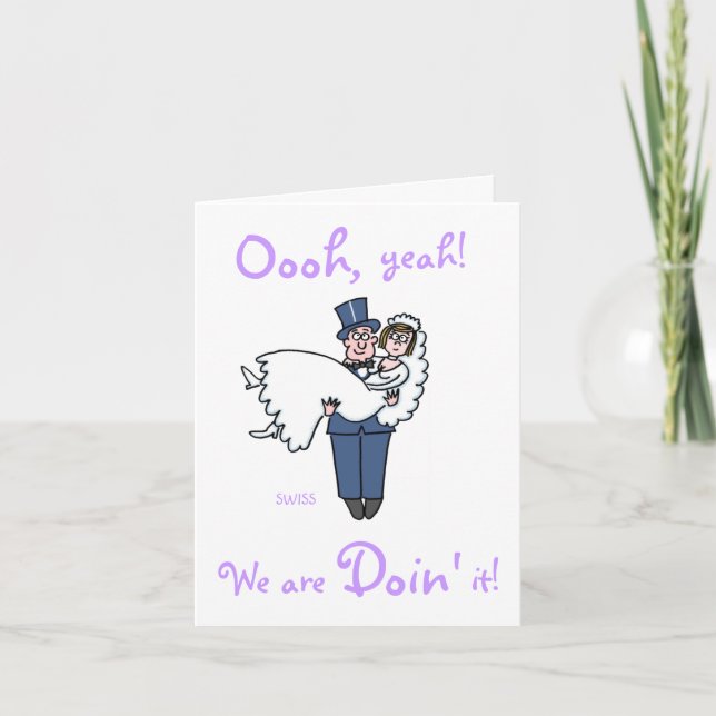 Invitation Mariage de dessin animé humoristique de la mariée  (Devant)