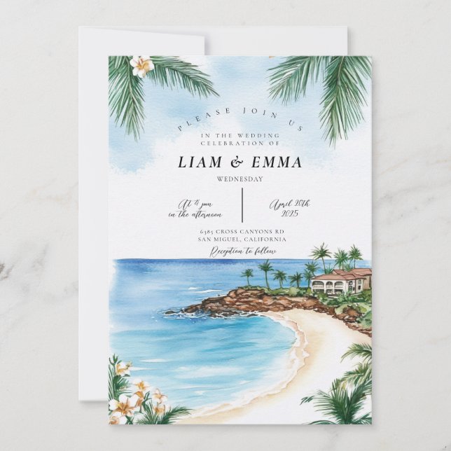 Invitation Mariage de destination à Florida Keys, Key Largo (Devant)