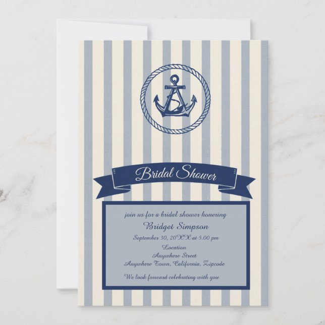 Invitation Mariage de destination à thème maritime avec rayur (Devant)