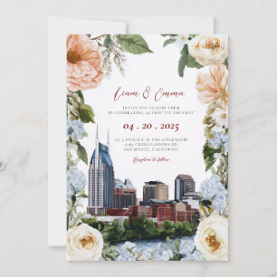 Invitation Mariage de destination aquarelle sur Nashville Sky