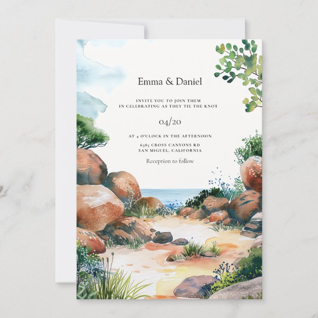 Invitation Mariage de destination au Cap Afrique du Sud (Devant)