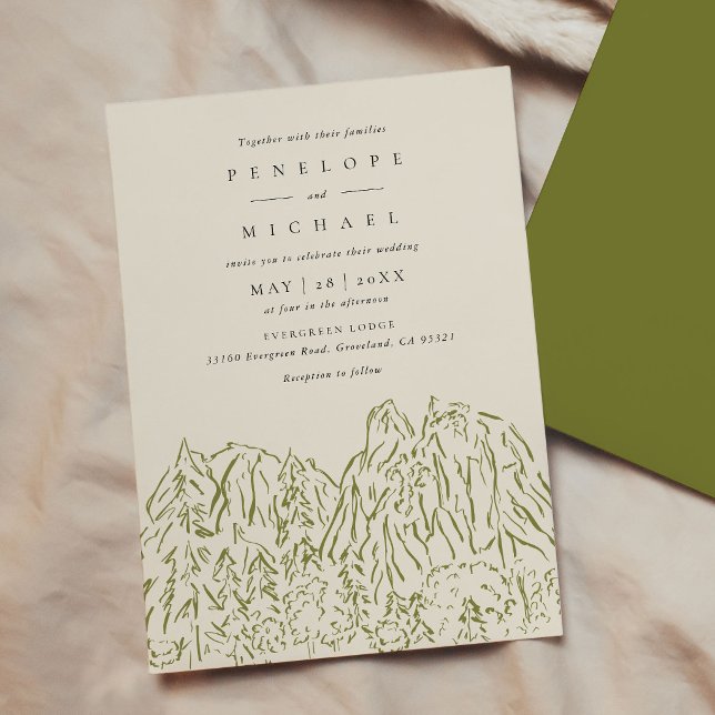 Invitation Mariage de Destination au Parc National de Yosemit (Yosemite National Park Destination Wedding Invitation)