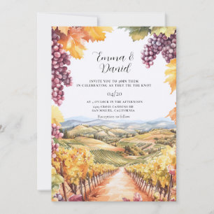 Invitation Mariage de destination au vignoble de la vallée de