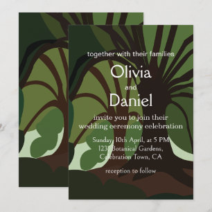 Invitation Mariage de Destination Botanique Arbres Nature