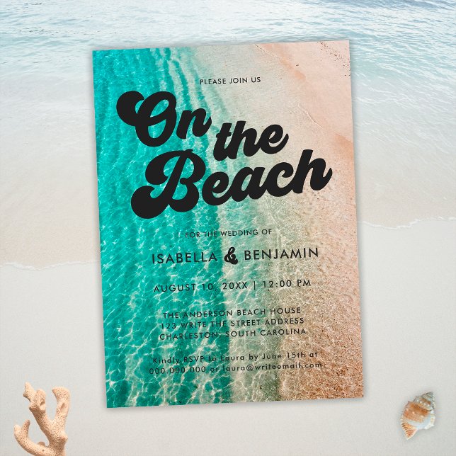 Invitation Mariage de Destination Cool Audacieux sur la Côte (Créateur téléchargé)