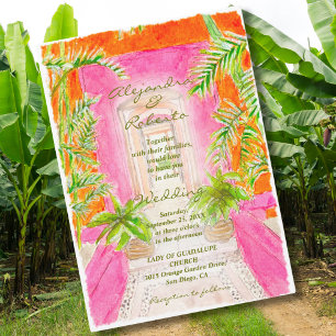 Invitation Mariage de destination couleur aquarelle