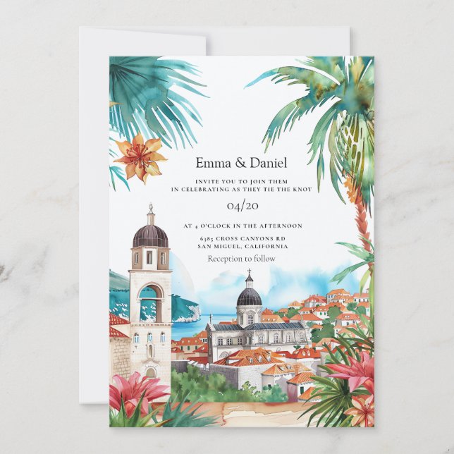 Invitation Mariage de destination Croatie (Devant)