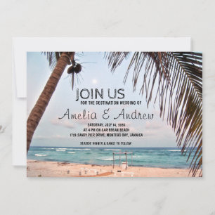 Invitation Mariage de destination de la plage des Caraïbes