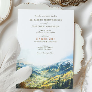 Invitation Mariage de destination de montagne Aspen Colorado