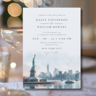 Invitation Mariage de destination de New York City Skyline Li
