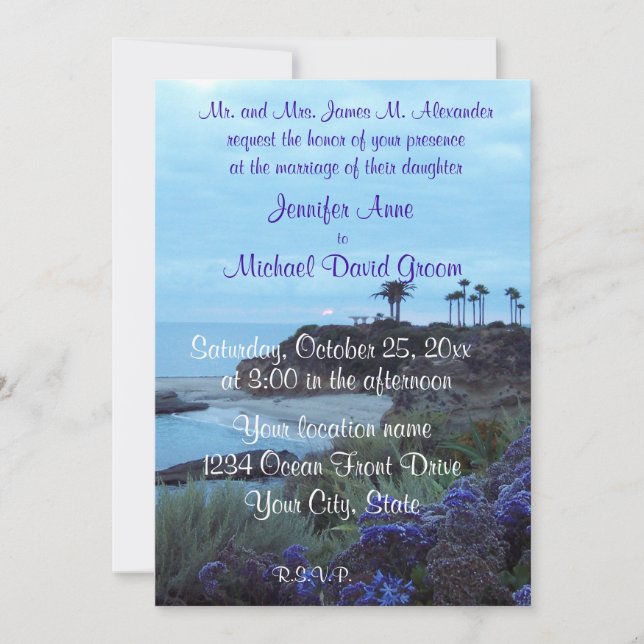 Invitation Mariage de destination de plage (Devant)