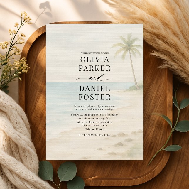 Invitation Mariage de destination de plage d'île tropicale  (Créateur téléchargé)