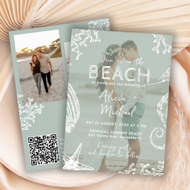 Invitation Mariage de destination de plage océanique côtière  (Créateur téléchargé)
