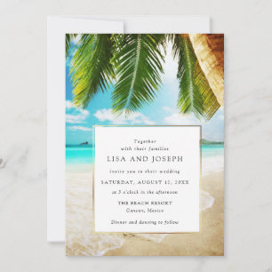 Invitation Mariage de destination de plage simple