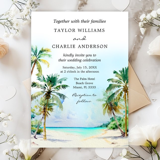 Invitation Mariage de destination de plage tropicale (Créateur téléchargé)