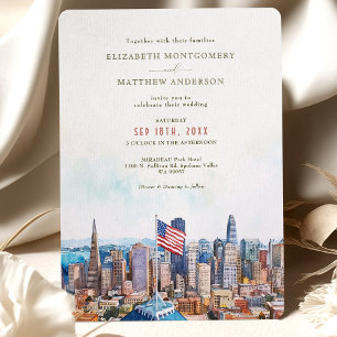 Invitation Mariage de destination de San Francisco Skyline