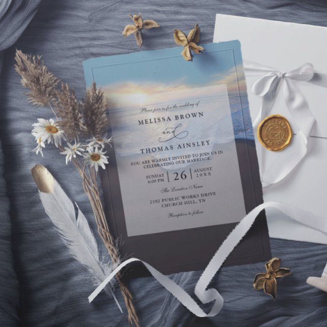 Invitation Mariage de destination d'été au bord de l'océan (Créateur téléchargé)