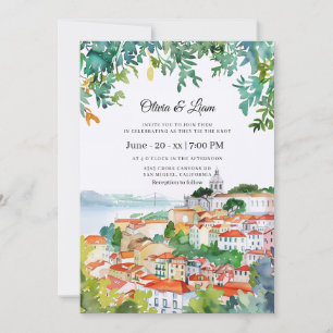 Invitation Mariage de destination européen à Lisbonne Portuga