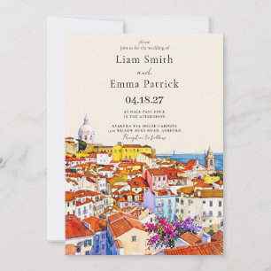 Invitation Mariage de destination européen à Lisbonne Portuga