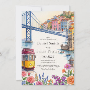 Invitation Mariage de destination européen à Lisbonne Portuga