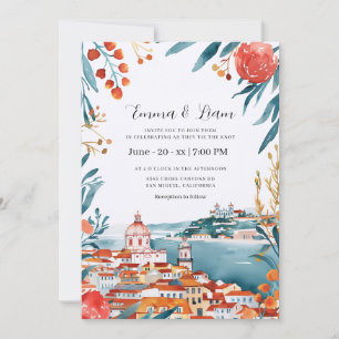 Invitation Mariage de destination européen à Lisbonne Portuga