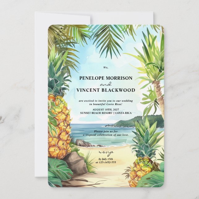Invitation Mariage de destination exotique (Devant)