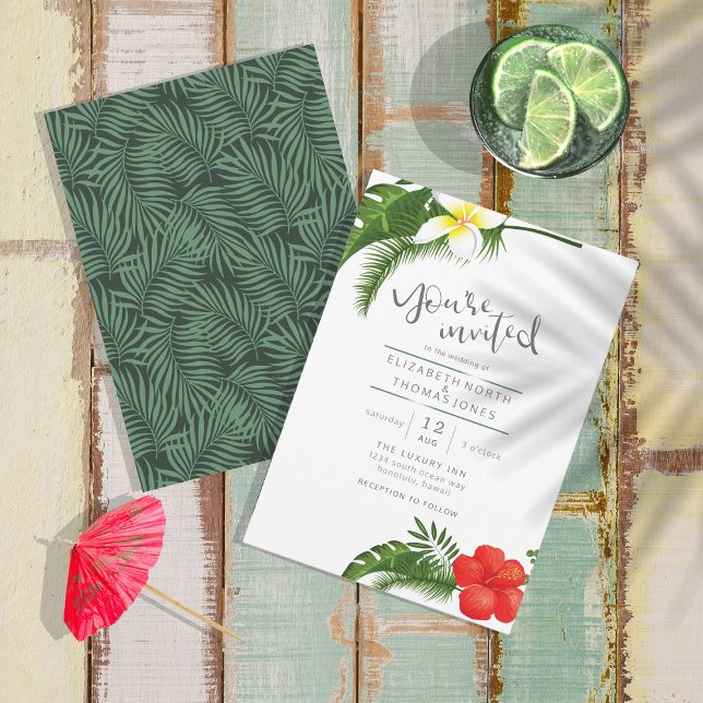 Invitation Mariage de destination florale tropicale ID475 (Créateur téléchargé)